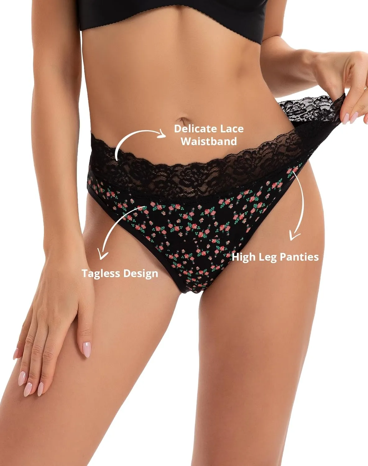 INNERSY Women's Cotton Lace Period Underwear Postpartum Hipster Panties Menstrual Bikini Briefs 3 Pack