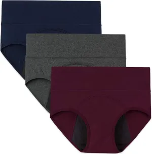 INNERSY Women's Period Underwear High Waisted Postpartum Maternity Panties 3-Pack
