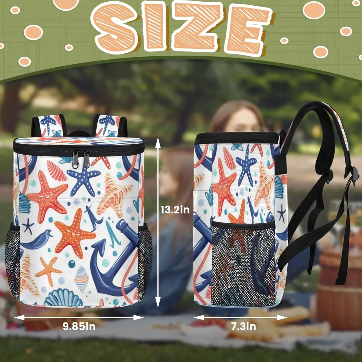 Insulated Cooler Backpack 30 Cans, Leak Proof Cooler Bag, Backpack Coolers for Picnic Hiking Camping Beach