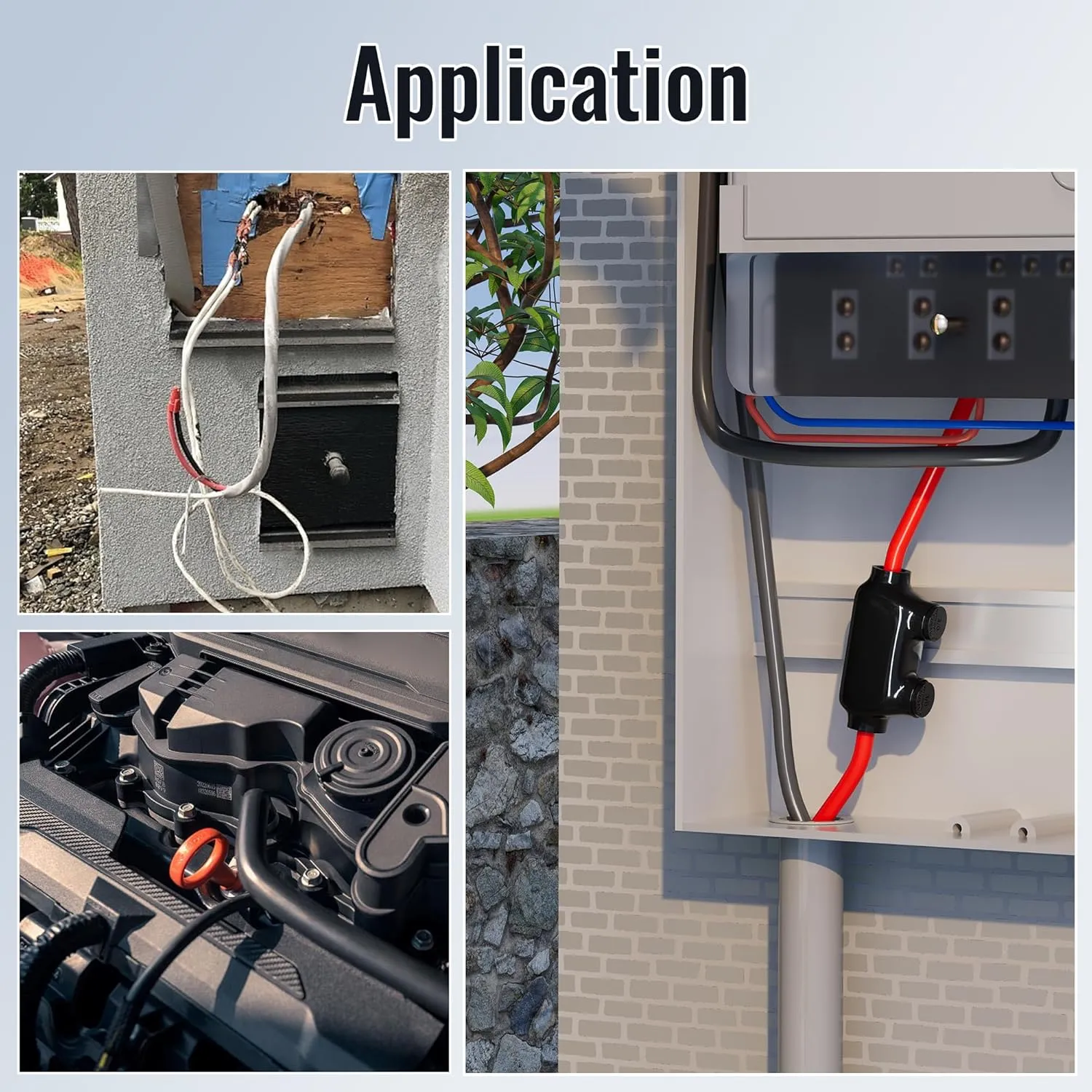 Insulated Inline Splice Connector 3/0-6 AWG Black Electrical Cable Connectors 7/32" Slotted Allen Hex Aluminum to Copper Wire Connectors - 6 Pack