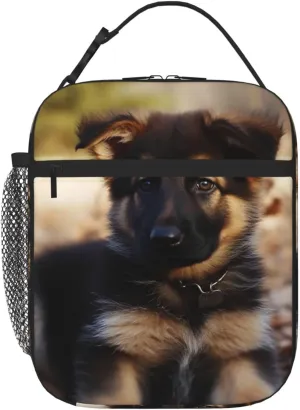 Insulated Lunch Bag for Women Men German Shepherd Puppy Lunch Box Leakproof Reusable Lunch Cooler Tote for Work Travel Picnic Outdoor