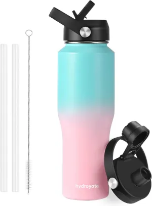 Insulated Stainless Steel Water Bottle with Straw Lid,32oz Reusable Double Walled Vacuum Sports Thermos for Cold Water Drinks,Keep Cold 48H Hot 24H,Travel,Sports,Car and Outdoor