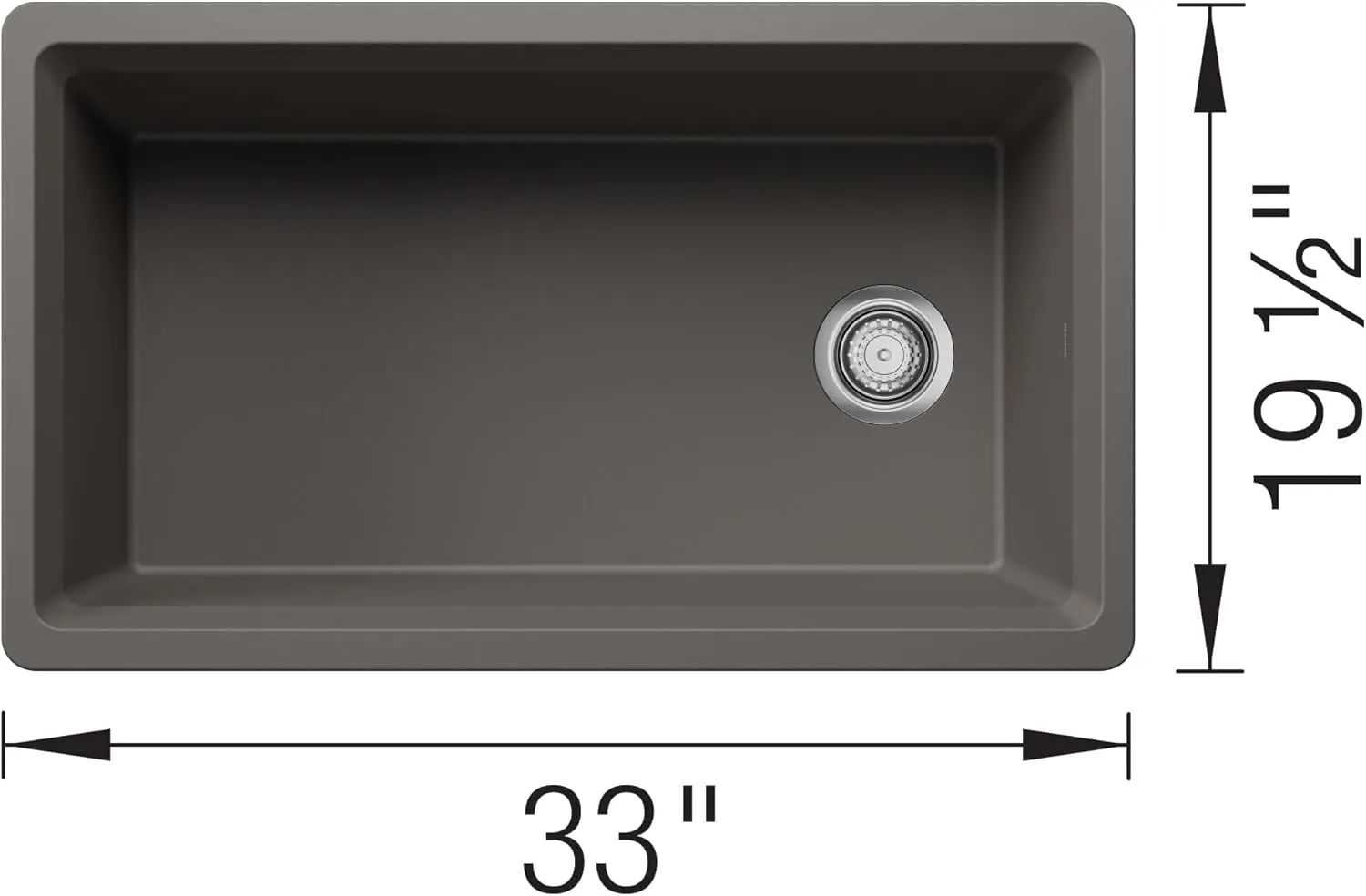 Inteos SILGRANIT 33" Single Bowl Reversible Undermount Workstation Kitchen Sink - Volcano Gray