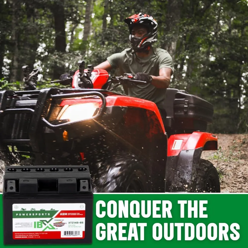 Interstate Batteries YTZ14S-BS 12V 11Ah Powersports Battery 220CCA AGM Rechargeable Replacement for Motorcycles, Scooters, BMW Honda Suzuki Yamaha KTM (XTZ14S-BS)