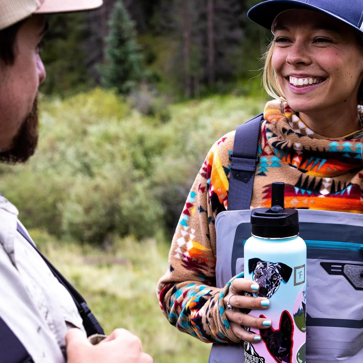 IRON °FLASK Camping & Hiking Hydration Flask with 3 Lids - Stainless Steel, Double Walled & Vacuum Insulated Water Bottle - Leak Proof & BPA Free (Dark Rainbow, Spout - 40 oz)