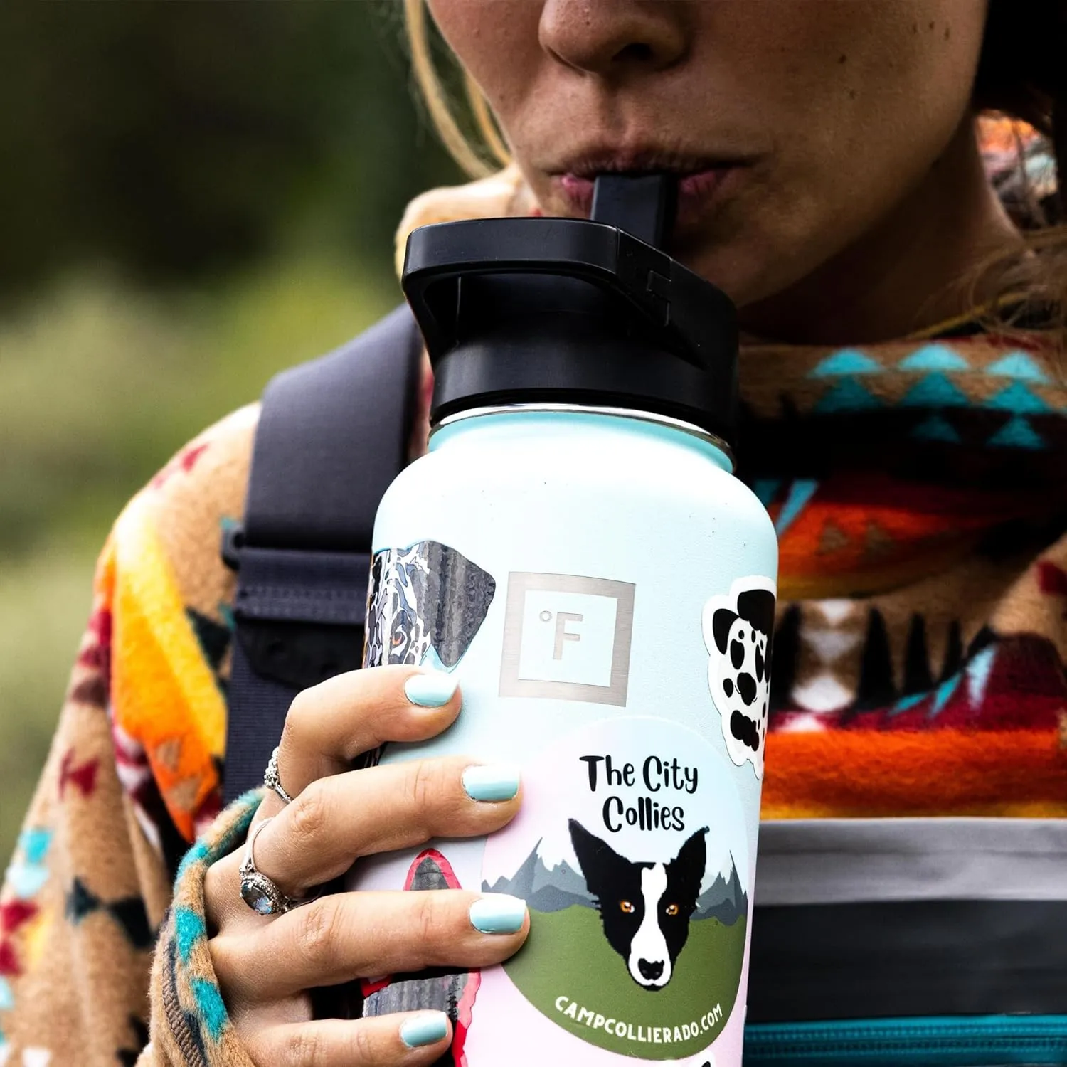 IRON °FLASK Camping & Hiking Hydration Flask with 3 Lids - Stainless Steel, Double Walled & Vacuum Insulated Water Bottle - Leak Proof & BPA Free (Dark Rainbow, Spout - 40 oz)