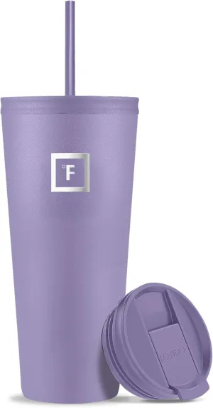 IRON °FLASK Classic Tumbler - 2 Lids, Vacuum Insulated Stainless Steel Water Bottle, Double Walled, Drinking cup, Thermos Travel Mug (Lavender, 32 oz Solid Lid)