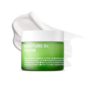 ISOI Moisture Dr. Soothing Cream, Deep Hydration & Barrier Support with Hyaluronic Acid, Lightweight Moisturizer for Sensitive Types, Korean Skin Care (2.37 fl.oz, 70ml)