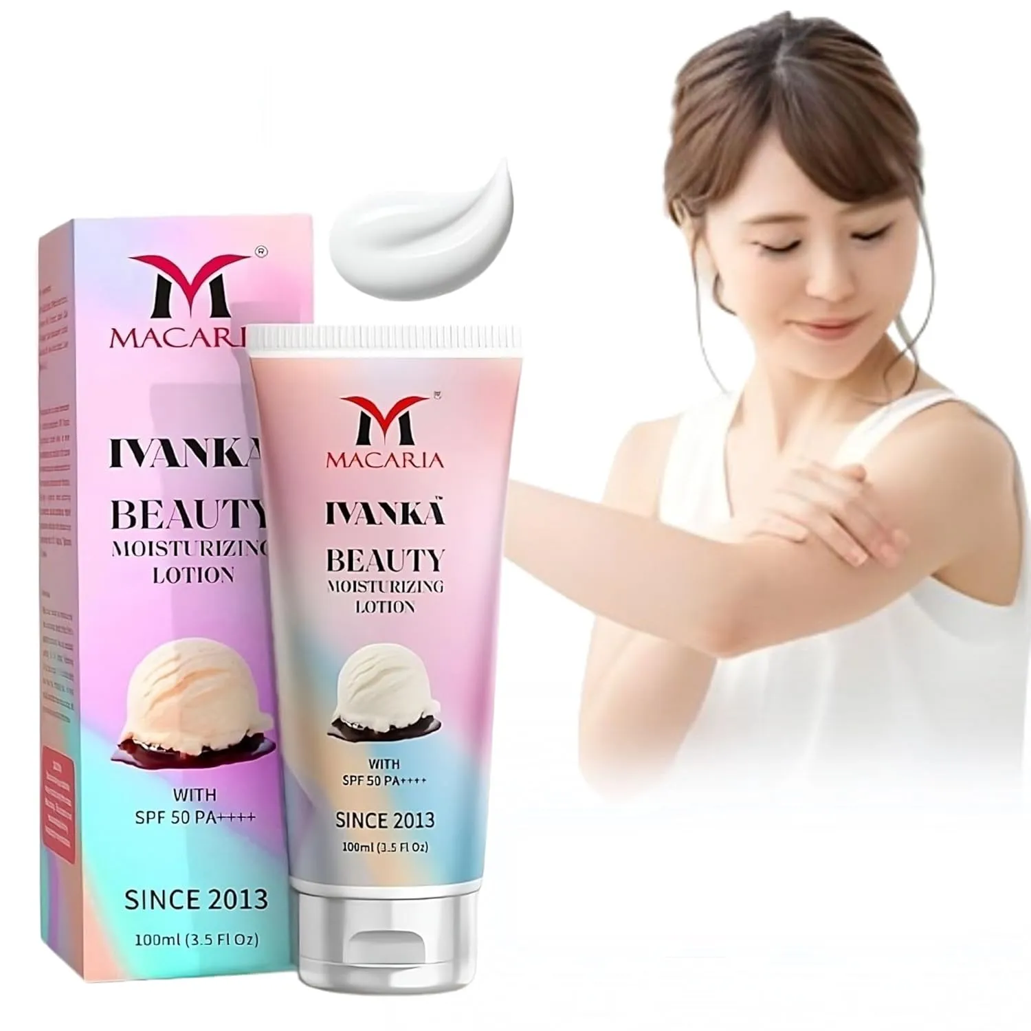 Ivanka Beauty Sunscreen Body Lotion, Broad Spectrum SPF 50 UVA/UVB Protection, Lightweight Water Resistant Face & Body Sunscreen, Non-Greasy, Travel Size
