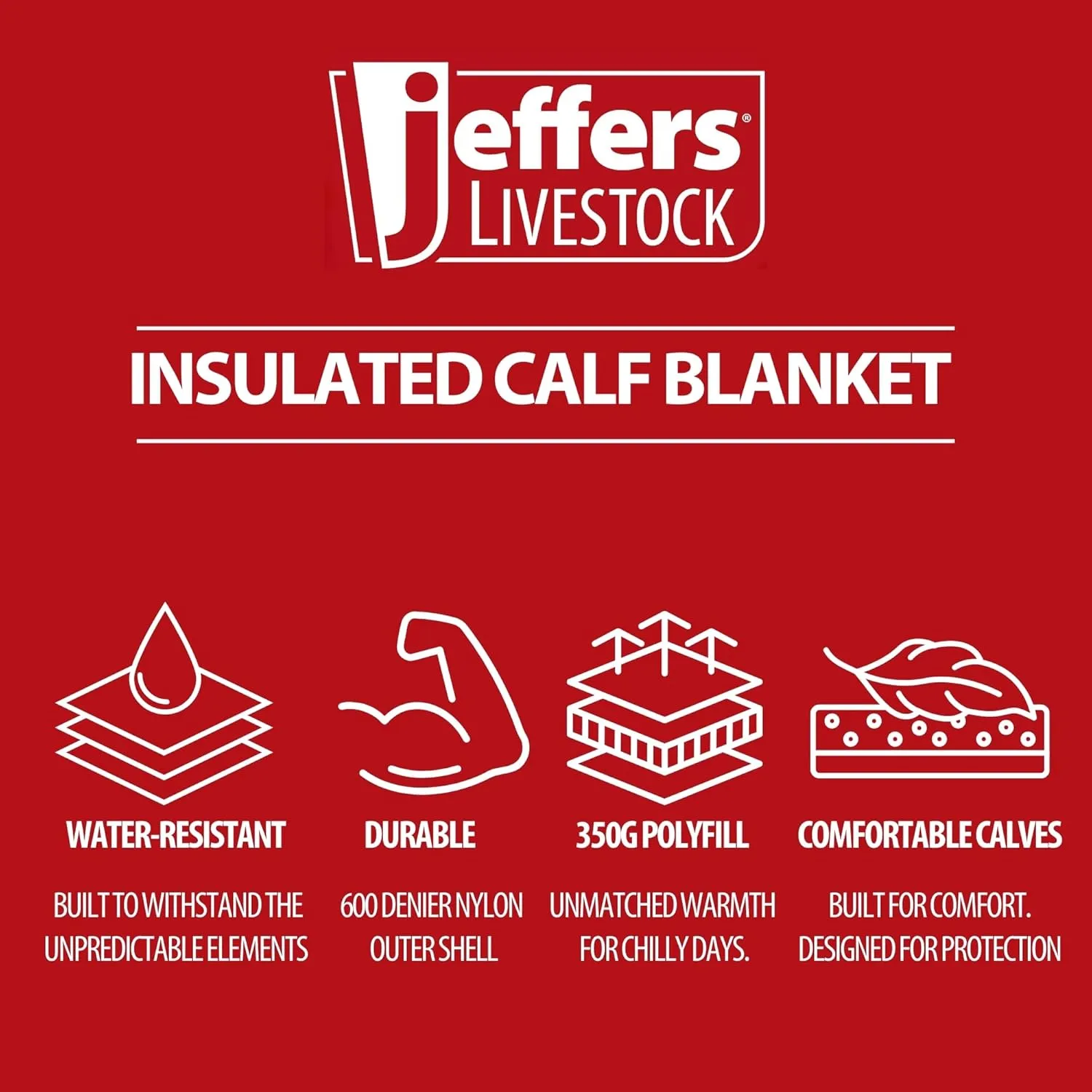 Jeffers Livestock Insulated Calf Blanket, Grey Navy, 1 Pack - 600Denier, 350G Polyfill, Winter Warm Clothes for Calf, Water Proof, Windproof Warming Blanket, Jacket, Coat - Thickened Belly Protection