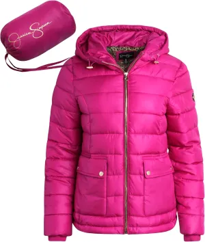 Jessica Simpson Women's Puffer Jacket - Full Zip Up Insulated Quilted Jackets for Women - Cozy Women Winter Coats (S-XL)