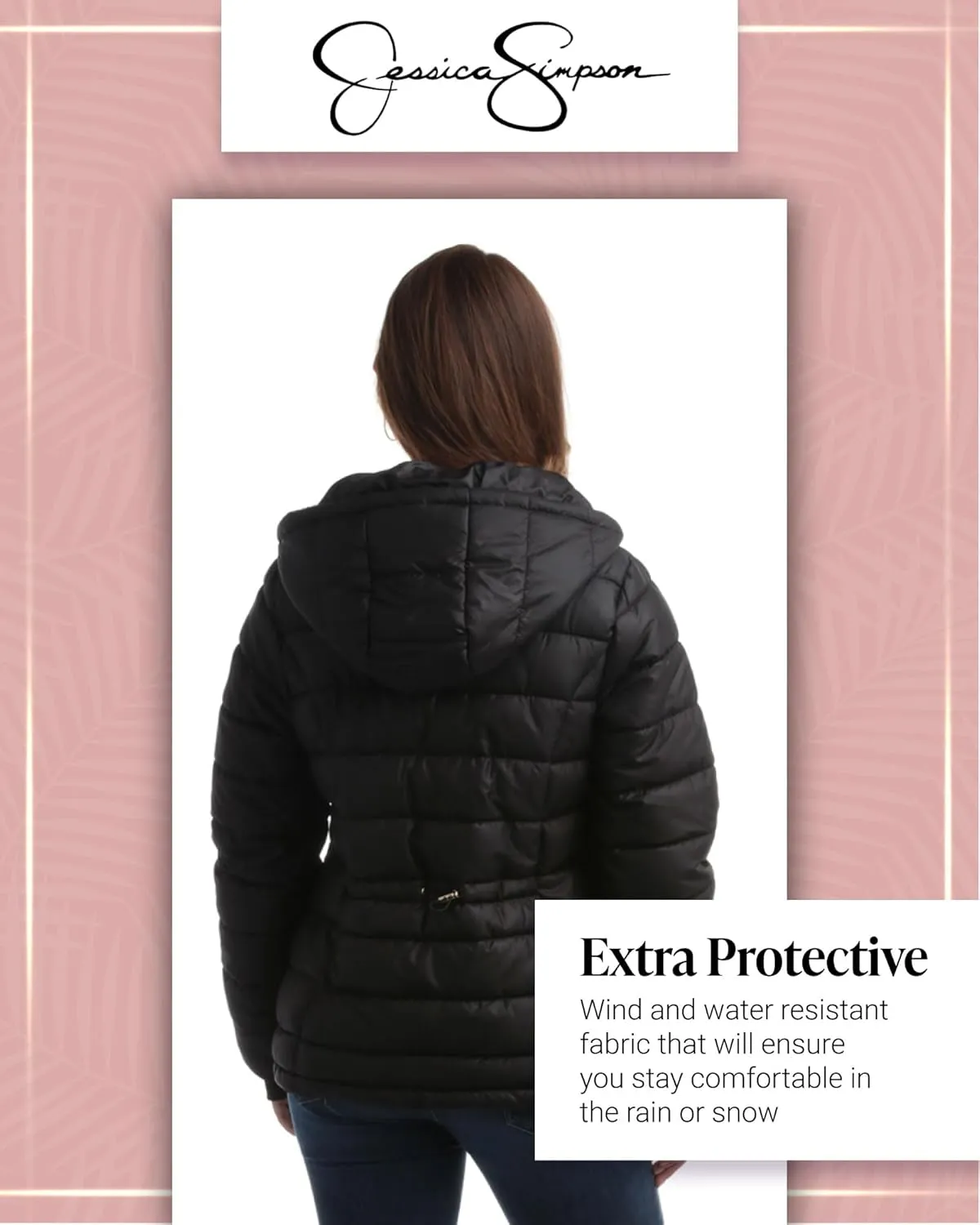 Jessica Simpson Women's Puffer Jacket - Full Zip Up Insulated Quilted Jackets for Women - Cozy Women Winter Coats (S-XL)