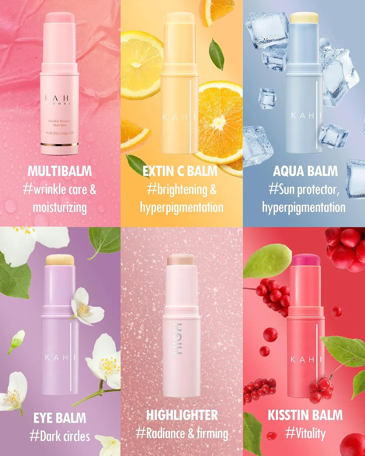 KAHI BALM SERIES | Aqua Balm Stick - Lightweight Korean Sun Stick & Beauty Balm | Kahi Eye treatment Balm Korean Moisture