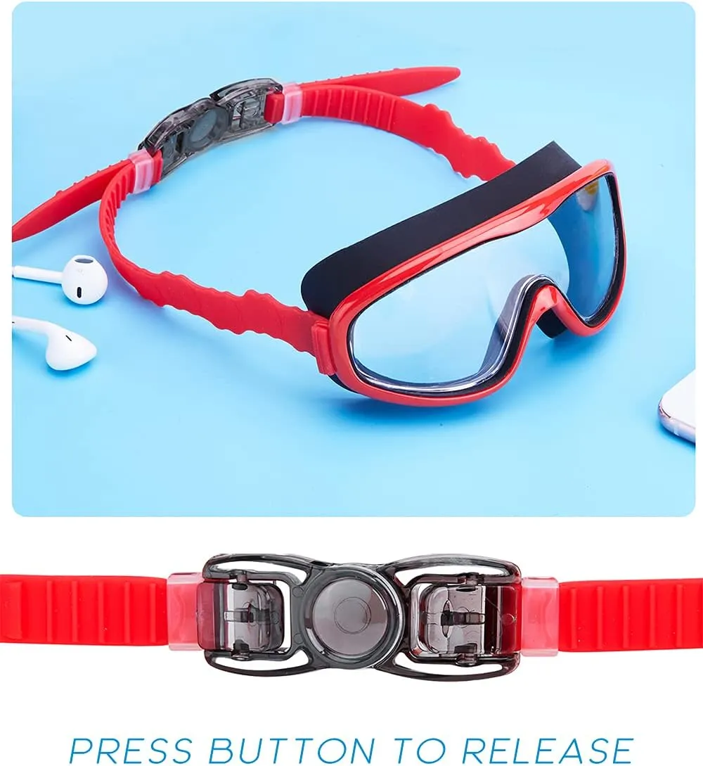 KAILIMENG Kids Swim Goggles, 2 Pack Swimming Goggles for Age 3-15, Anti-Fog Anti-UV Cear Wide View