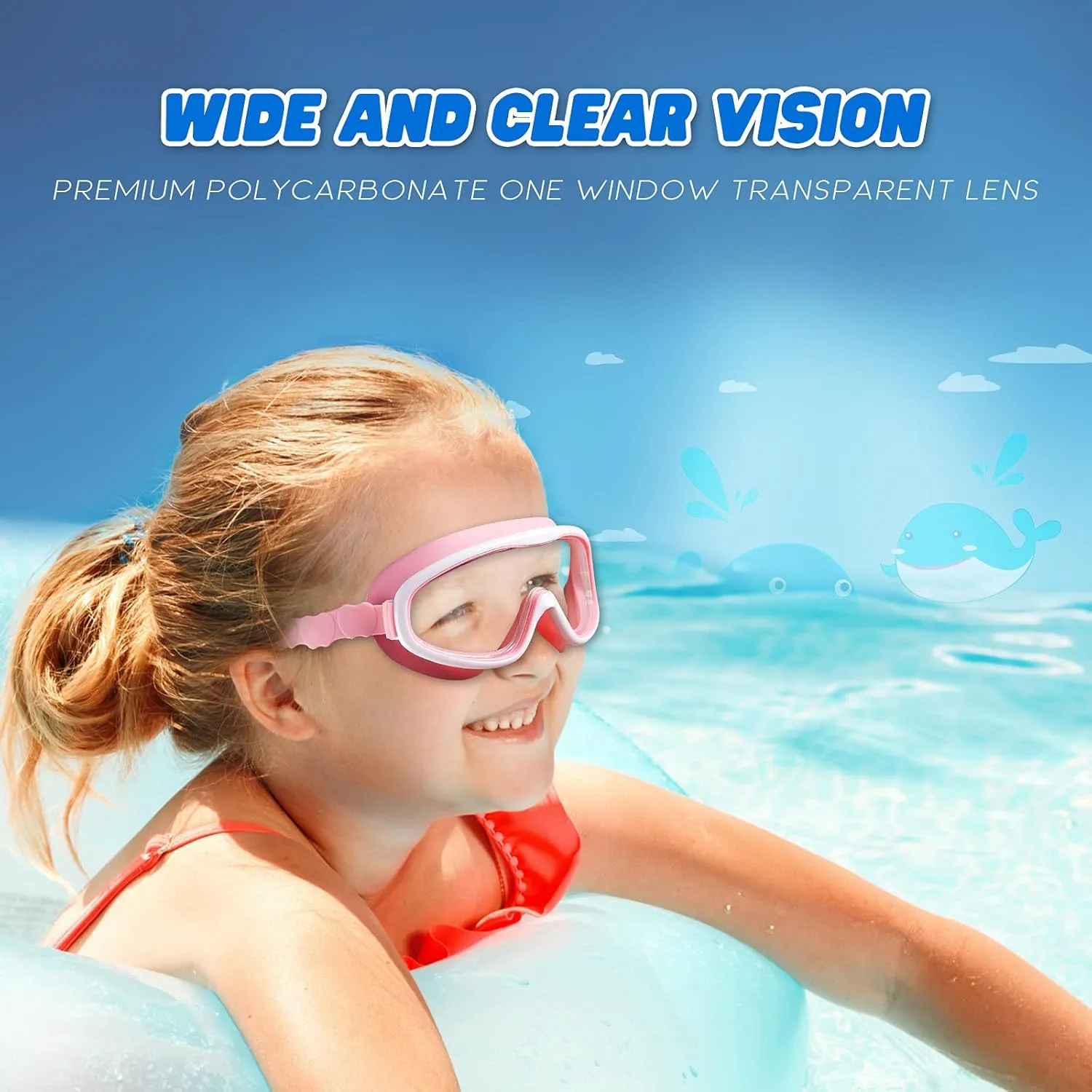 KAILIMENG Kids Swim Goggles, 2 Pack Swimming Goggles for Age 3-15, Anti-Fog Anti-UV Cear Wide View