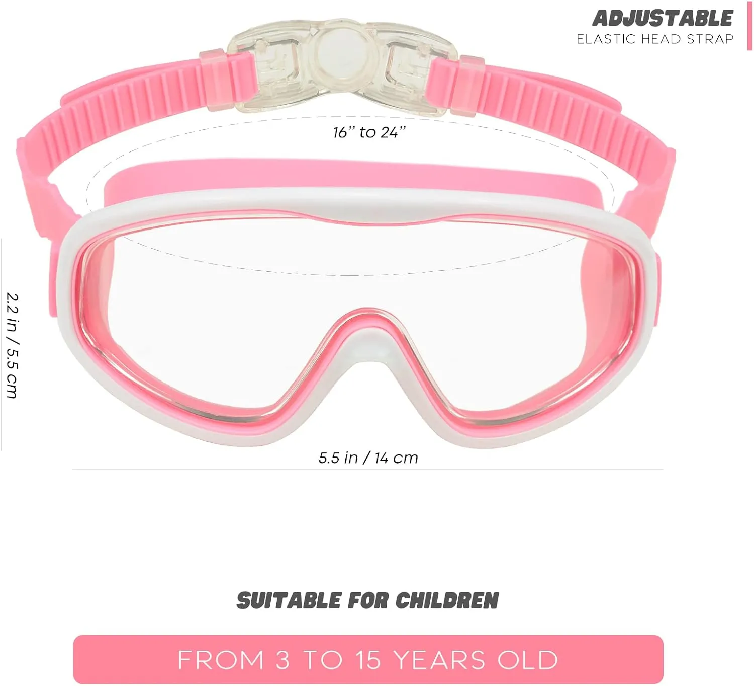 KAILIMENG Kids Swim Goggles, 2 Pack Swimming Goggles for Age 3-15, Anti-Fog Anti-UV Cear Wide View