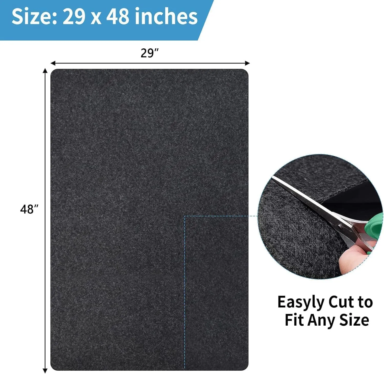 Kennel Pad Dog Crate Mat Liner, Absorbs Urine, Waterproof, Non-Slip, Washable Puppy Pee Pad for Kennel Training - Under Pet Cage to Protect Floors, Thin Cut to Fit Design (48" x 29" - 1 Pack )