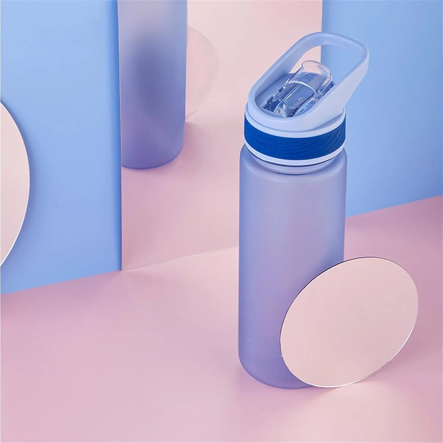 kettles Matte texture Plastic Water Bottle with Straw,Portable Sports Bottles BPA Free,Leakproof Cup Durable,for Fitness,Students Gift canteen(A,Medium)
