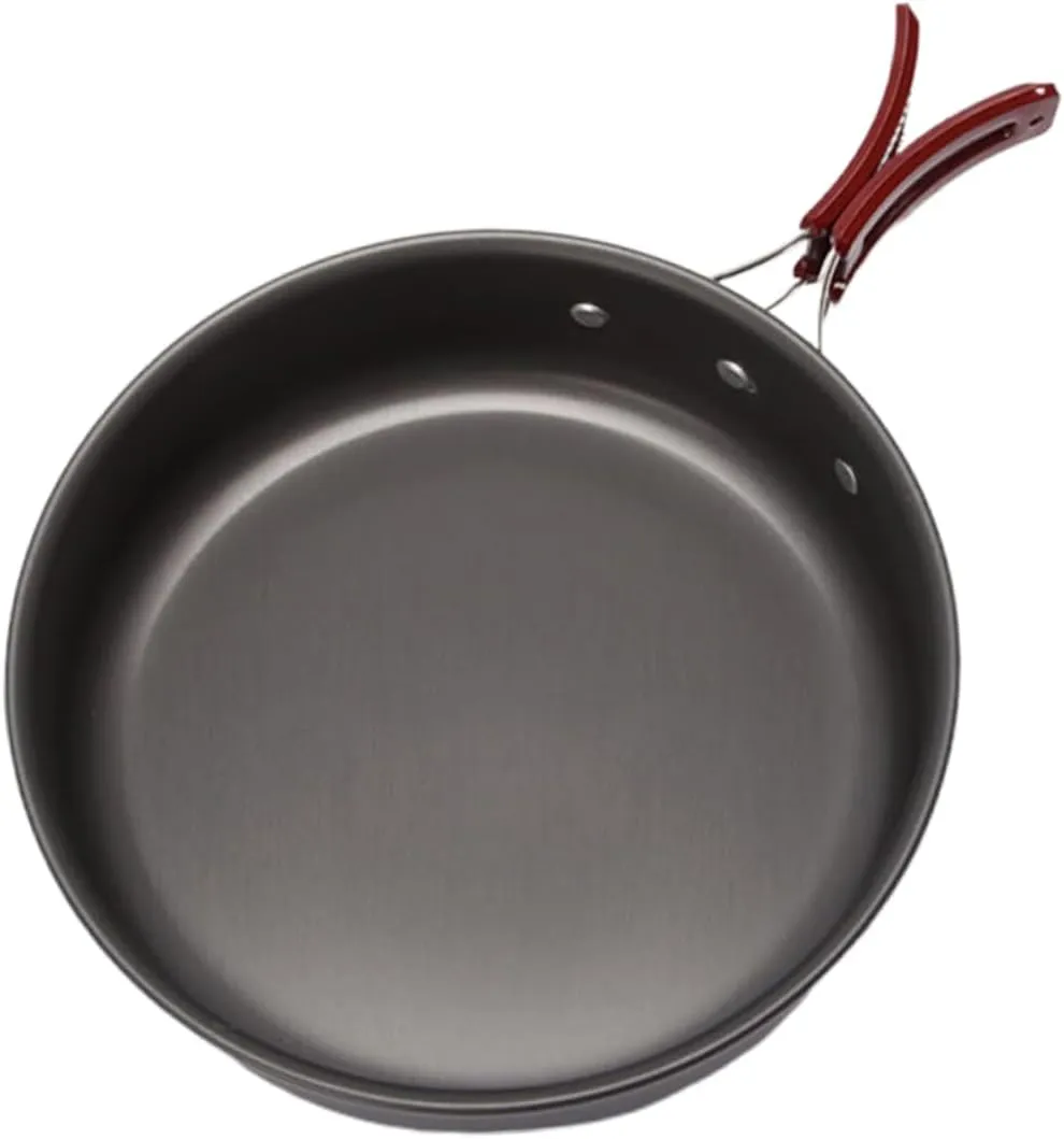 KICHOUSE Non-stick Outdoor Pan Large Frying Pan for Camping Portable Pot Folding Handle Camping Cookware Set for Family Outdoor Cooking