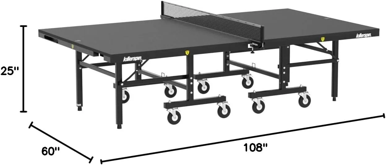 Killerspin MyT Max - Ping Pong Table, Foldable Table for Table Tennis, Portable Ping Pong Table Set with Built-in Paddle and Ball Storage, 25mm