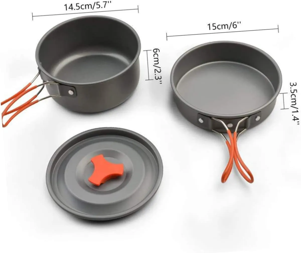 Kisangel Travel Cooking Lightweight Portable Cookware for Camping Hiking Picnics Food Grade Materials Non Sticky