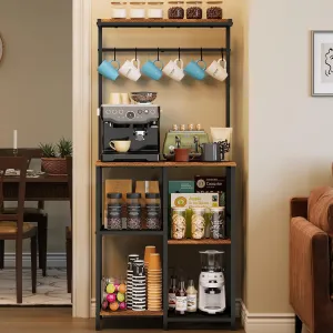 Kitchen Buffets Sideboards 23.6 Inch Length With 6 Tiers Zoned Storage Design Coffee Bar Station Microwave Stand Kitchen Rack Bakers Rack
