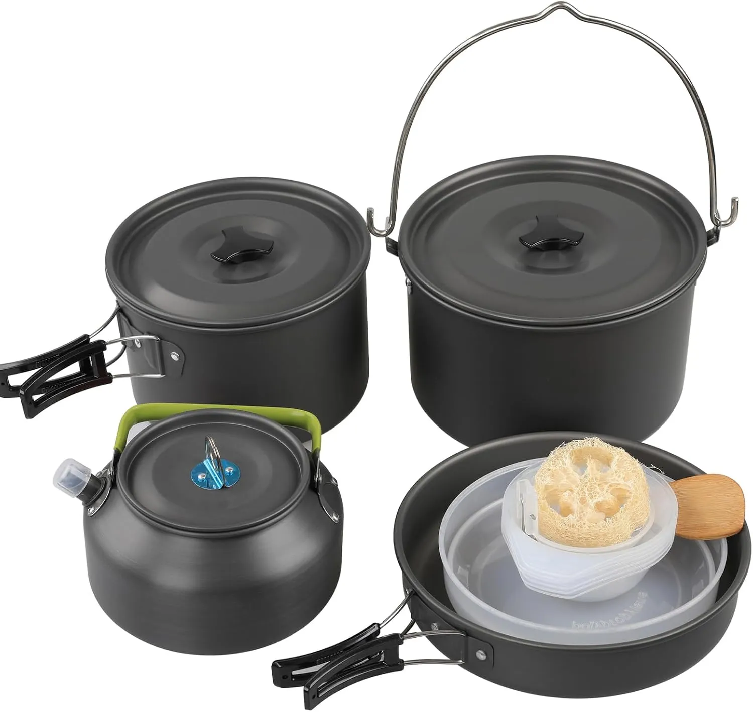 Kitchenware Set Outdoor Portable CamCookware Set Hiking Pans Pot MKit for 5-6 Person