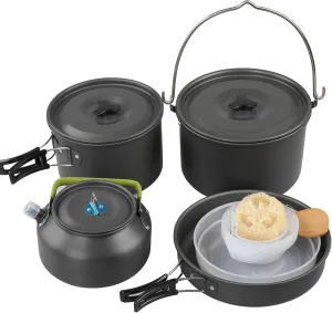 Kitchenware Set Outdoor Portable CamCookware Set Hiking Pans Pot MKit for 5-6 Person