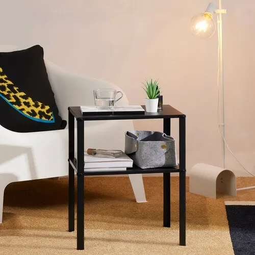 KNARREVIK Bedside table, black, 42x34 cm, 00569978