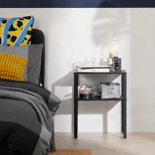 KNARREVIK Bedside table, black, 42x34 cm, 00569978