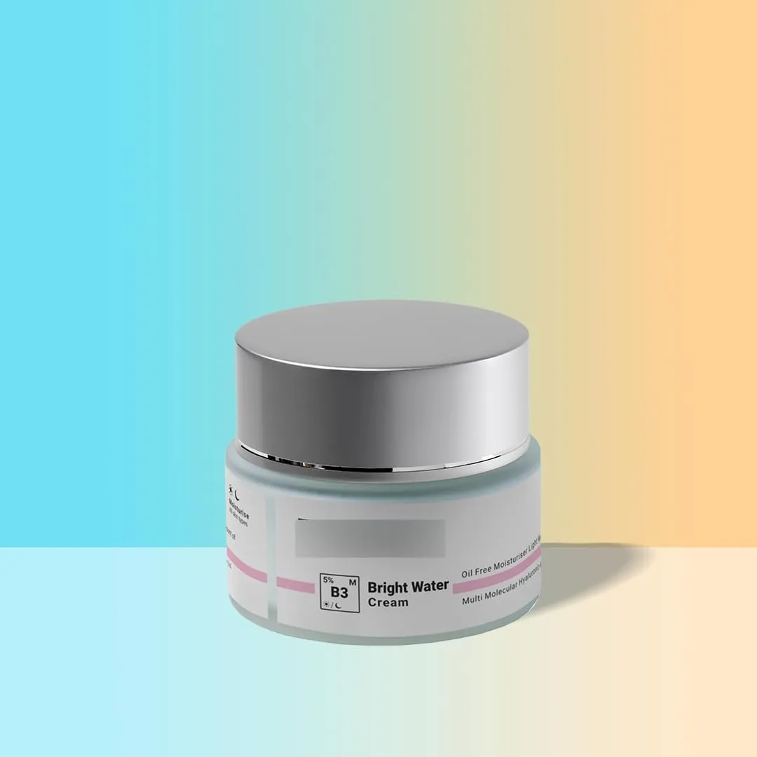 KRINAL Bright Water Cream - Hyaluronic Acid Moisturizer for Face | Lightweight & Hydrating Oil-Free Moisturizer for Men and Women