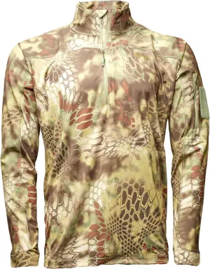 Kryptek Men's Valhalla 2 Long Sleeve Half Zip, Lightweight Camo Hunting Shirt