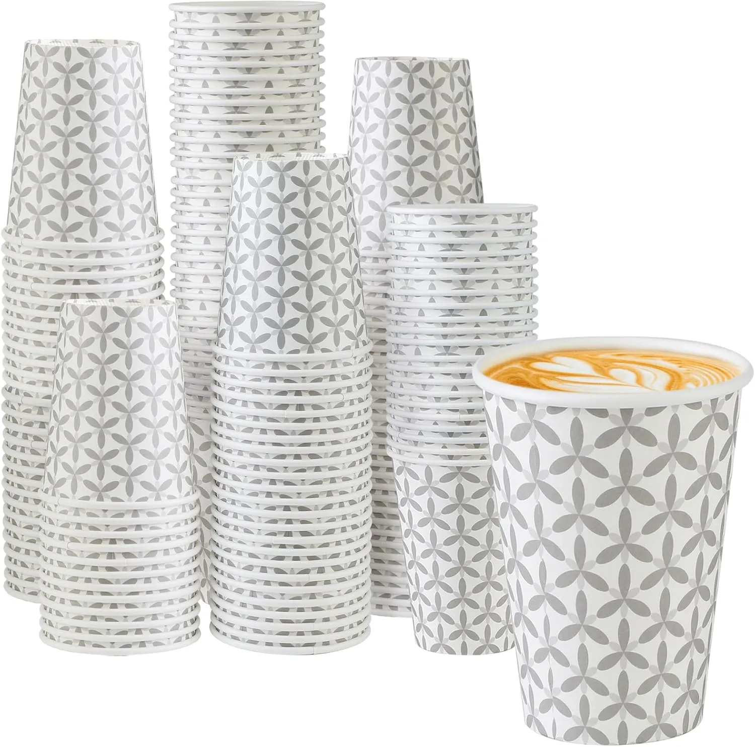 Lamosi 180 Pack 12 oz Coffee Cups, Paper Coffee Cup 12 oz, Disposable Coffee Cups, Leakproof Hot Drink Cup for Cafe, Office, Party