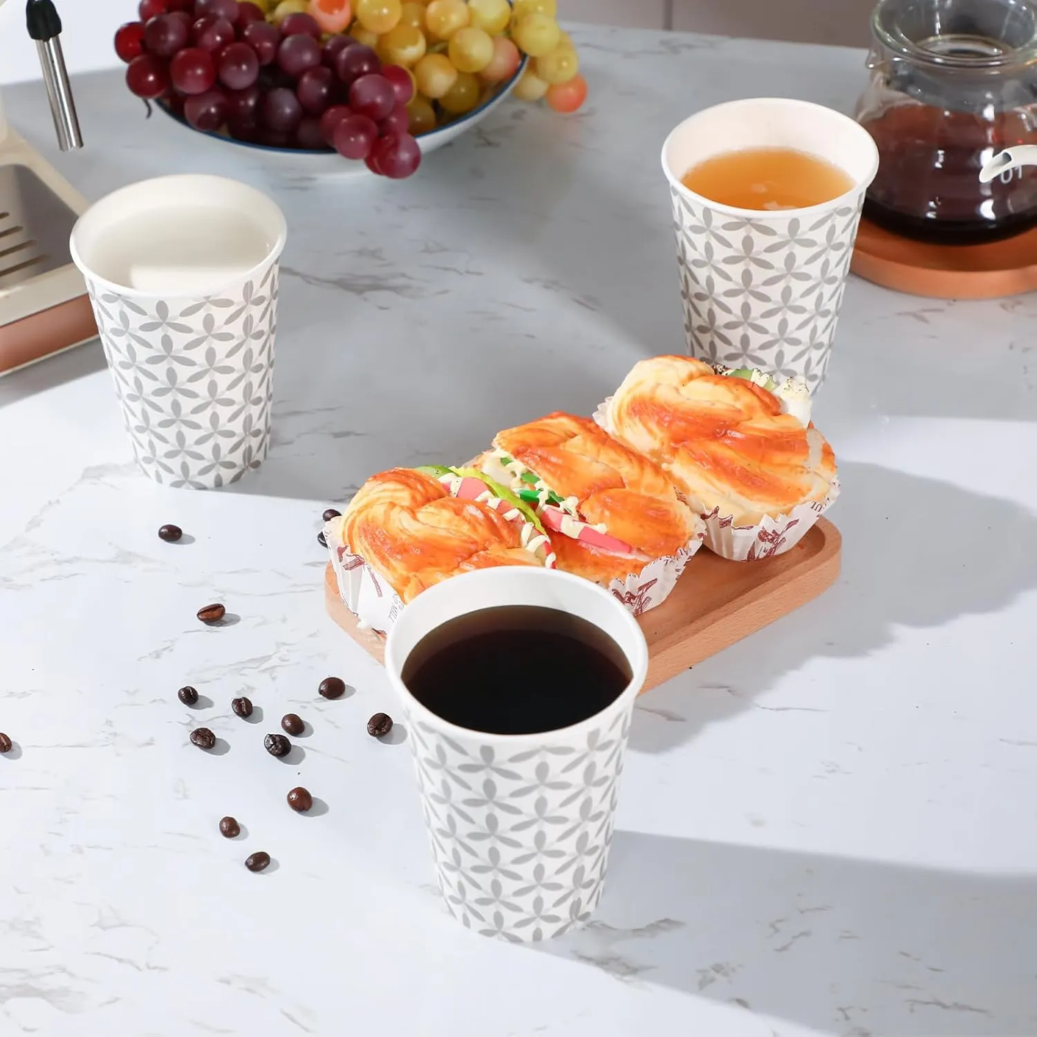 Lamosi 180 Pack 12 oz Coffee Cups, Paper Coffee Cup 12 oz, Disposable Coffee Cups, Leakproof Hot Drink Cup for Cafe, Office, Party
