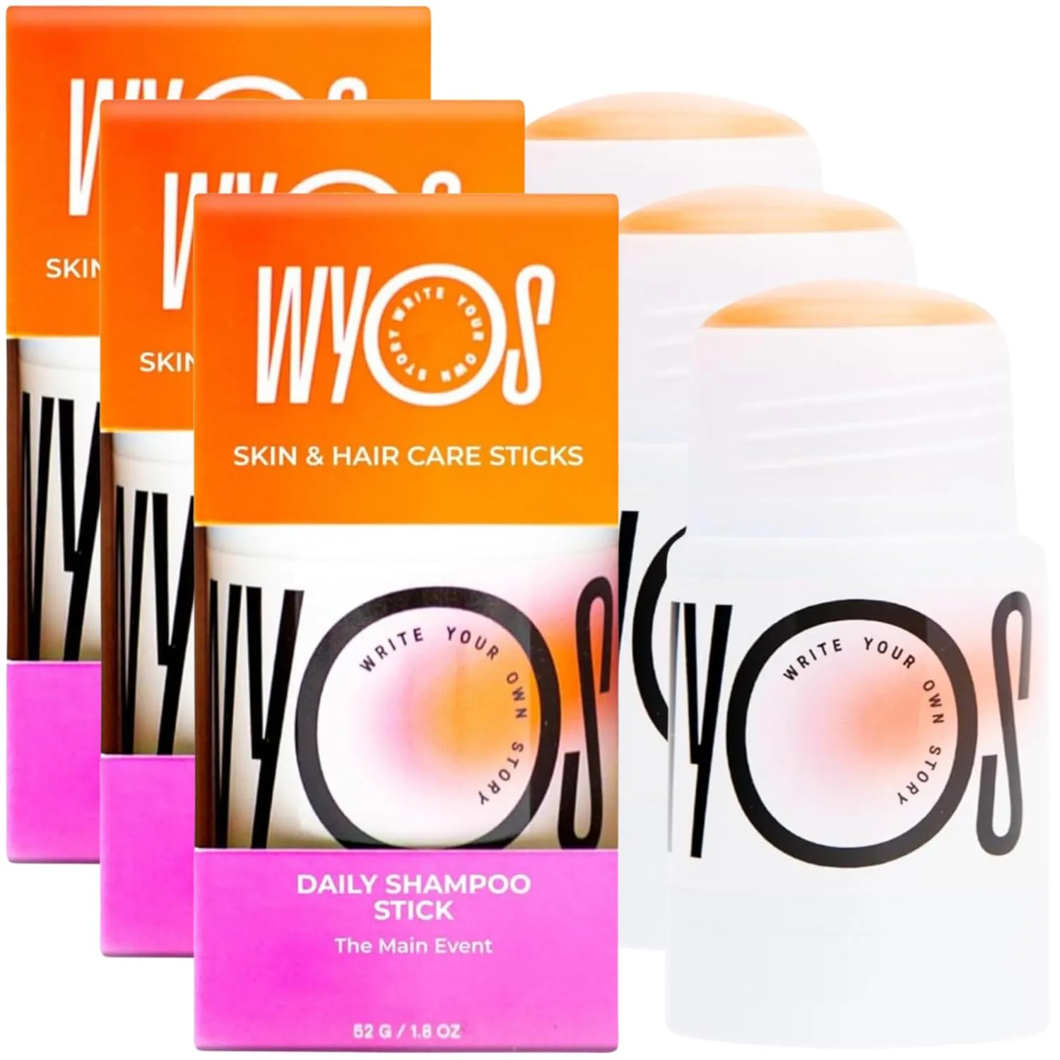 Lathering Sulfate-Free Shampoo Sticks 3 Pack, Sudsy Formula for Natural Hair, Travel-Friendly, Leak-Proof, Antioxidant-Rich, Low-Waste, Vegan, Cruelty-Free Shampoo Bars