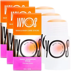 Lathering Sulfate-Free Shampoo Sticks 3 Pack, Sudsy Formula for Natural Hair, Travel-Friendly, Leak-Proof, Antioxidant-Rich, Low-Waste, Vegan, Cruelty-Free Shampoo Bars
