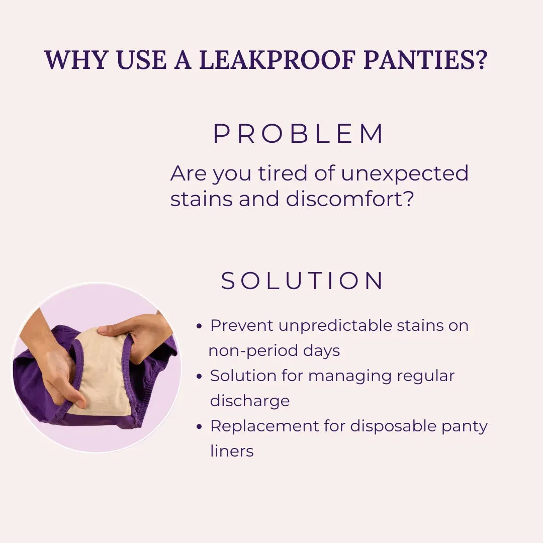 LeakProof Daily Wear Panties | Brief Fit | Perfect For Unpredictable Periods | 2 Pack