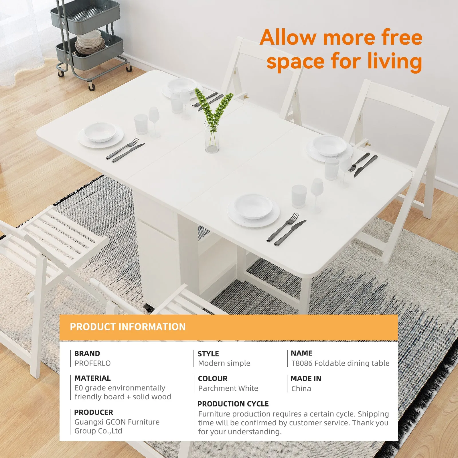 Lecce Extendable Dining Table, 1.4M, White