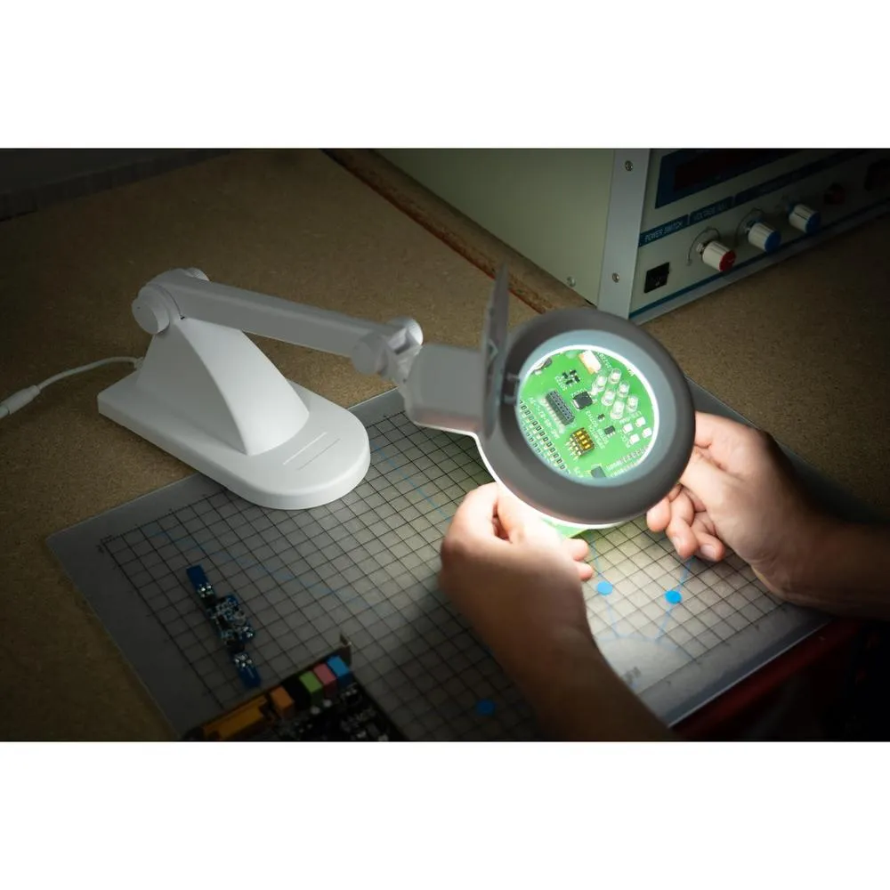 LED Table Magnifying Lamp -  Foldable Lightweight