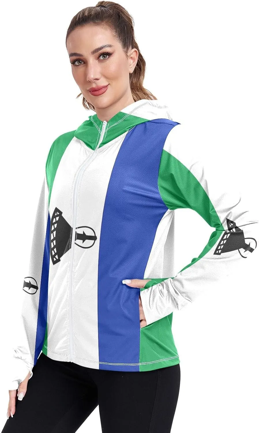 Lesotho Flag Protective Sun Clothing for Women, Upf 50  Cooling Long Sleeve Shirt Women, S-XXL