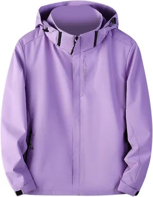 Light Weight Jackets Womens Plus Size Rain Coats Waterproof Packable Raincoats Outdoor Windbreaker with Pockets