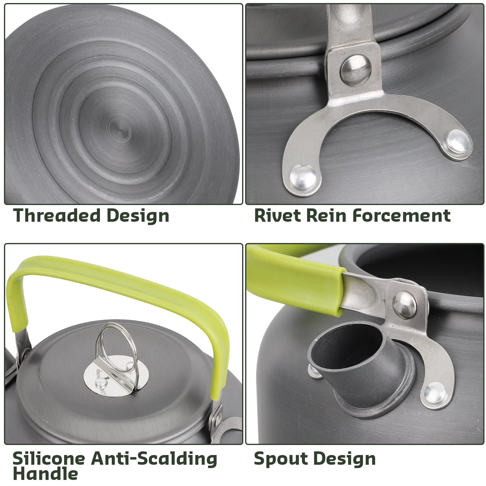 lightweight 3-piece camping cookware set with non-stick pots