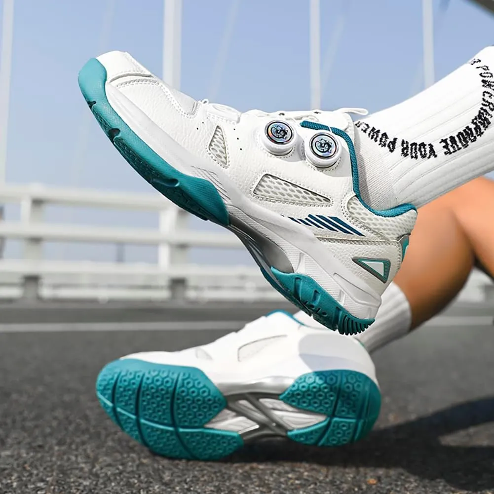 Lightweight Badminton Shoes - All Court Indoor Outdoor Sneakers for Volleyball, Table Tennis with Arch Support and Twist Lock Fastening​