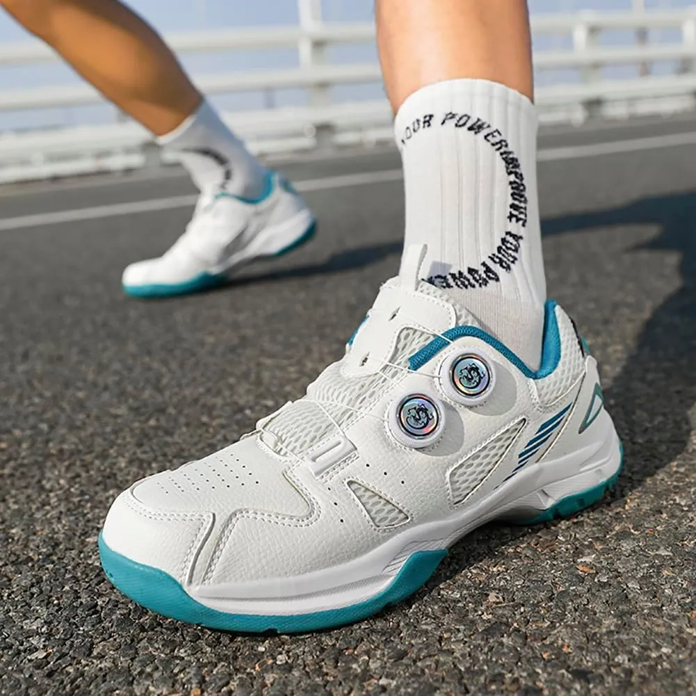 Lightweight Badminton Shoes - All Court Indoor Outdoor Sneakers for Volleyball, Table Tennis with Arch Support and Twist Lock Fastening​
