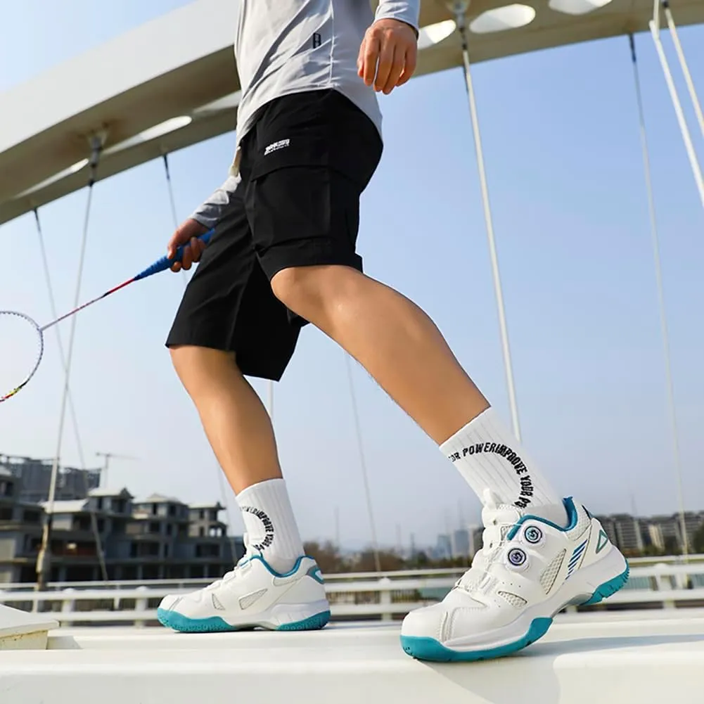 Lightweight Badminton Shoes - All Court Indoor Outdoor Sneakers for Volleyball, Table Tennis with Arch Support and Twist Lock Fastening​