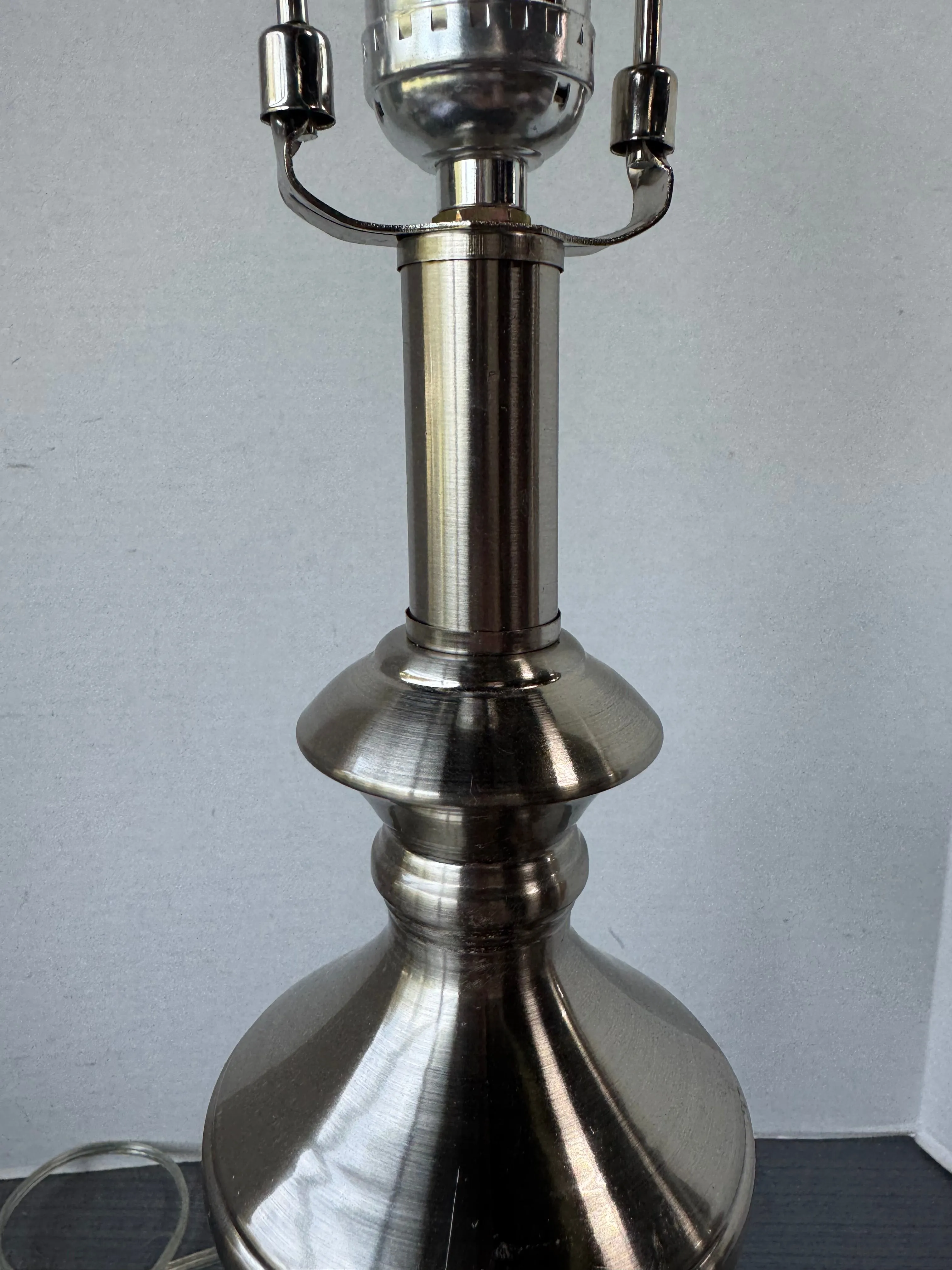 Lightweight Brushed Nickel Table Lamp (WORKS)