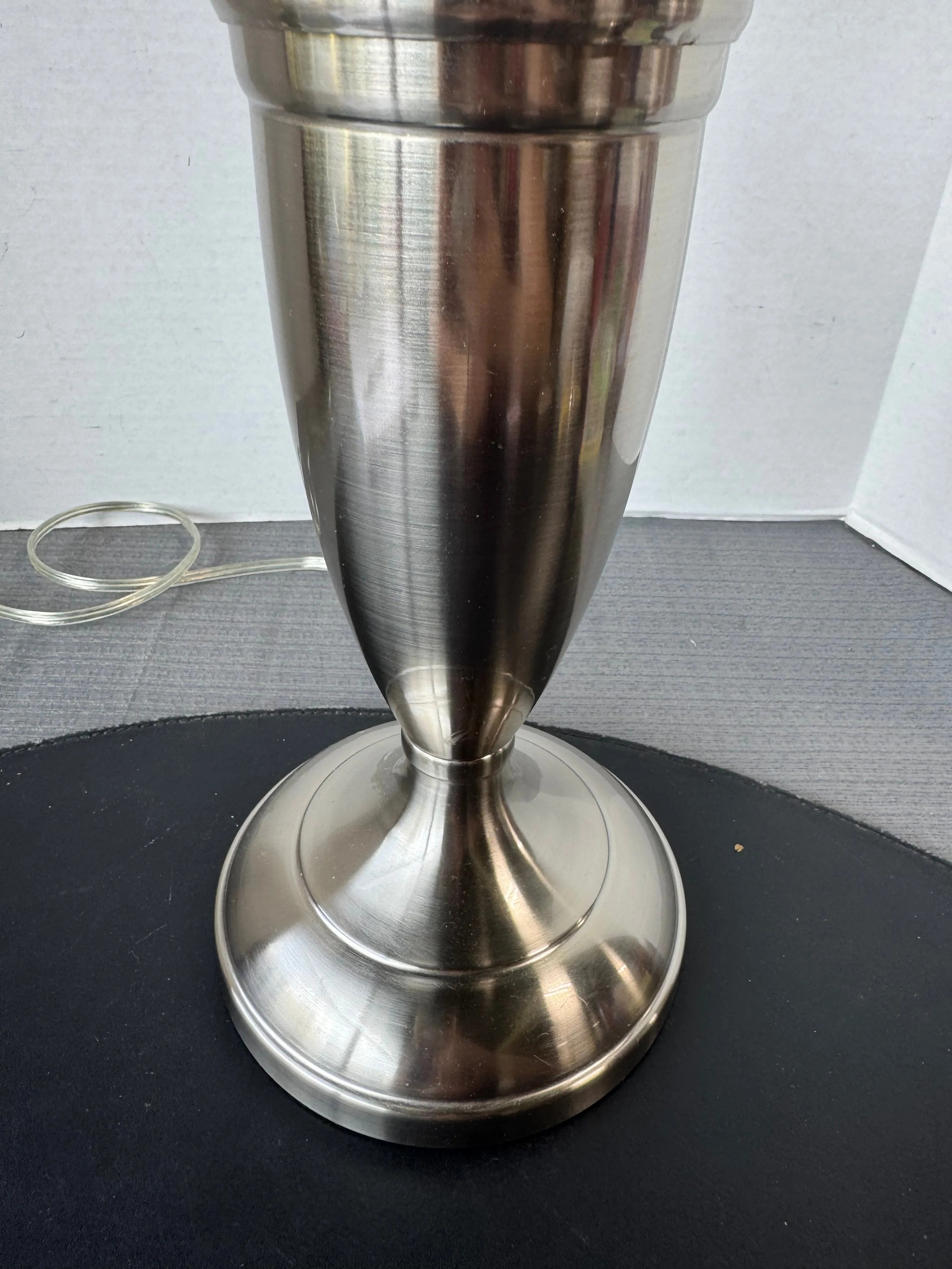 Lightweight Brushed Nickel Table Lamp (WORKS)
