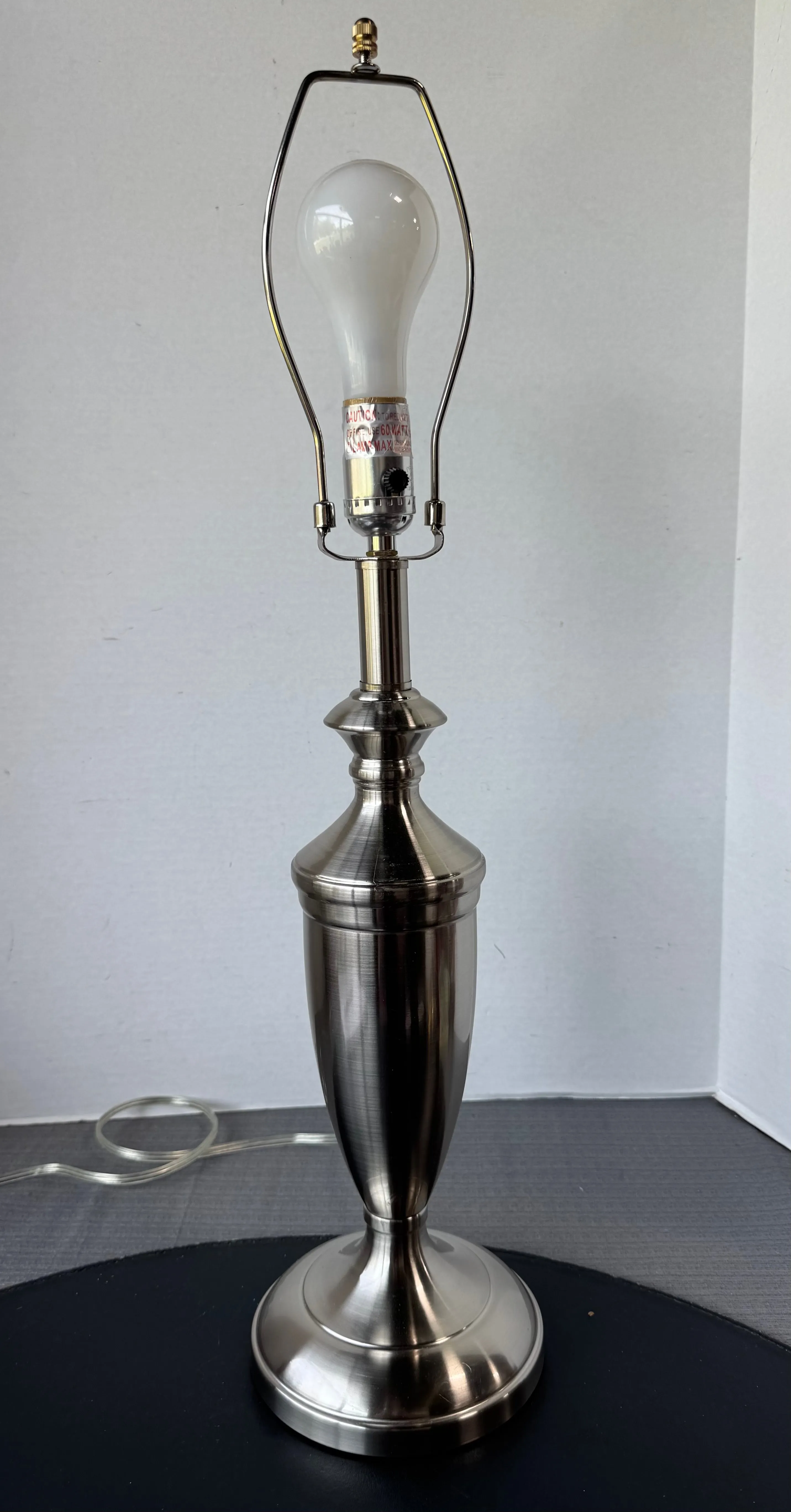 Lightweight Brushed Nickel Table Lamp (WORKS)