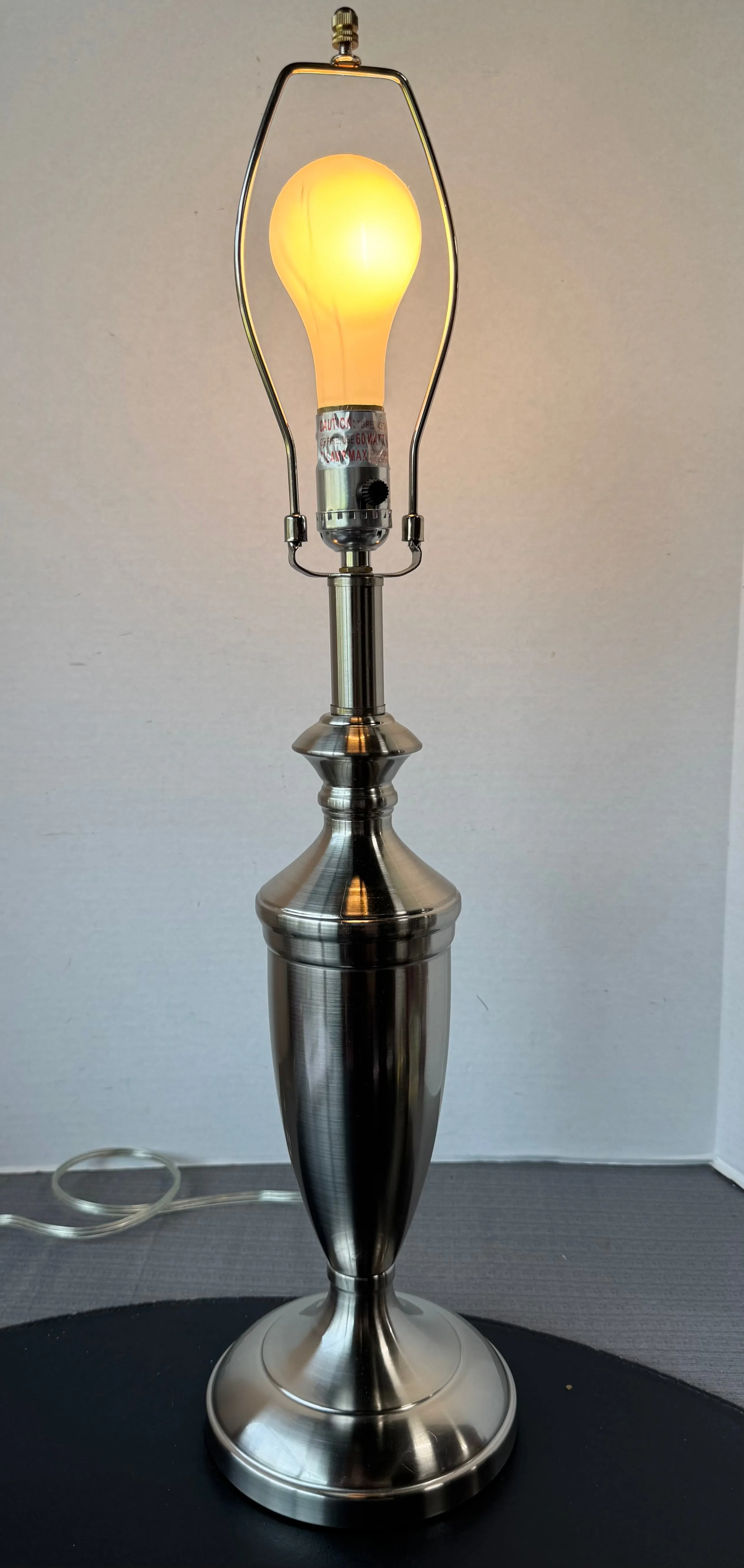 Lightweight Brushed Nickel Table Lamp (WORKS)