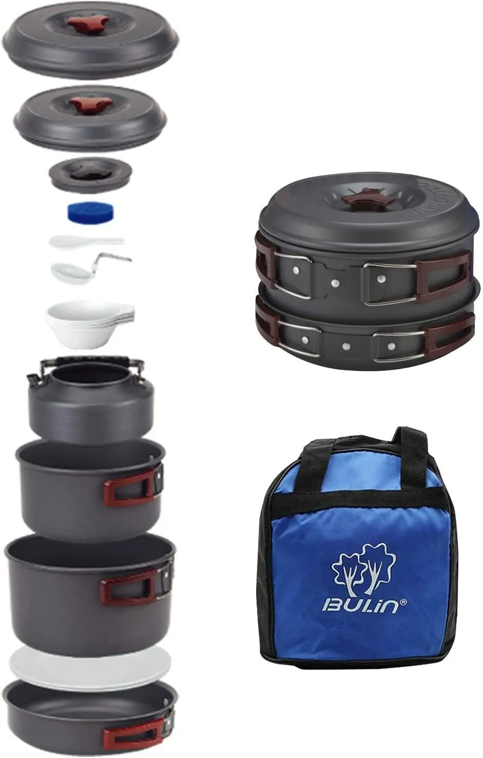lightweight camping cookware set for 2-4 people